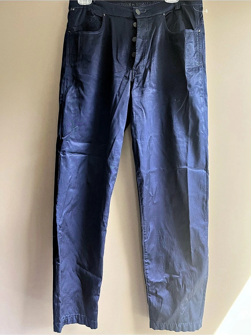 Citizens of Humanity Coated Trousers in Blue Like New